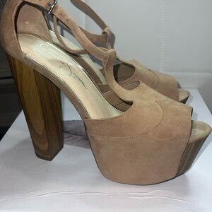 Jessica Simpson Danny Sand Chilena Suede platform sandal